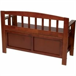 Promo 👏 Office Star Metro Entry Way Bench With Walnut Brown Finish 🔔 -Bedroom Benches Store 438441 2 L