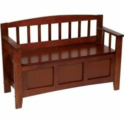 Promo 👏 Office Star Metro Entry Way Bench With Walnut Brown Finish 🔔