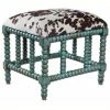 Promo ✨ Uttermost Chahna Upholstered Small Bench In Aqua Blue 🌟
