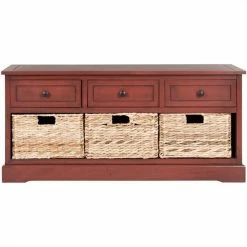 Hot Sale 🧨 Safavieh Damien 3 Drawer Storage Unit In Red 🛒