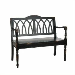 Outlet 🌟 Safavieh Franklin Poplar Wood Bench In Black 🥰