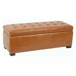Outlet 👍 Safavieh Large Manhattan Beech Wood Storage Bench In Saddle 😍