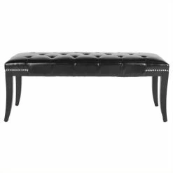 New 🛒 Safavieh Bob Birch Wood Bench In Black ⌛