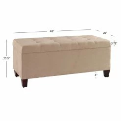Best Sale π Linon Carmen Wood Upholstered π Shoe Storage Ottoman In Beige π 15 Best Sale π Linon Carmen Wood Upholstered π Shoe Storage Ottoman In Beige π -Bedroom Benches Store 449846 10 L
