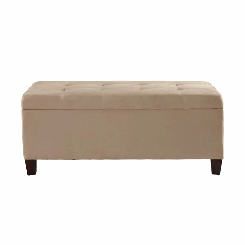 Best Sale π Linon Carmen Wood Upholstered π Shoe Storage Ottoman In Beige π 2 Best Sale π Linon Carmen Wood Upholstered π Shoe Storage Ottoman In Beige π - Image 2