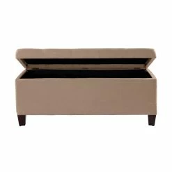 Best Sale π Linon Carmen Wood Upholstered π Shoe Storage Ottoman In Beige π 10 Best Sale π Linon Carmen Wood Upholstered π Shoe Storage Ottoman In Beige π -Bedroom Benches Store 449846 4 L
