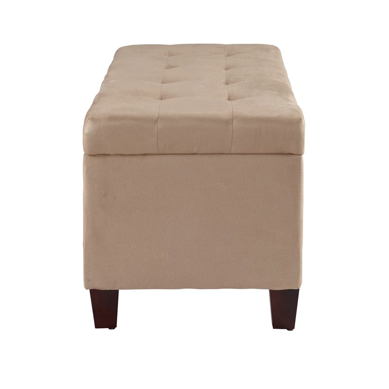 Best Sale π Linon Carmen Wood Upholstered π Shoe Storage Ottoman In Beige π 5 Best Sale π Linon Carmen Wood Upholstered π Shoe Storage Ottoman In Beige π - Image 5