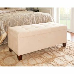 Best Sale π Linon Carmen Wood Upholstered π Shoe Storage Ottoman In Beige π 14 Best Sale π Linon Carmen Wood Upholstered π Shoe Storage Ottoman In Beige π -Bedroom Benches Store 449846 8 L