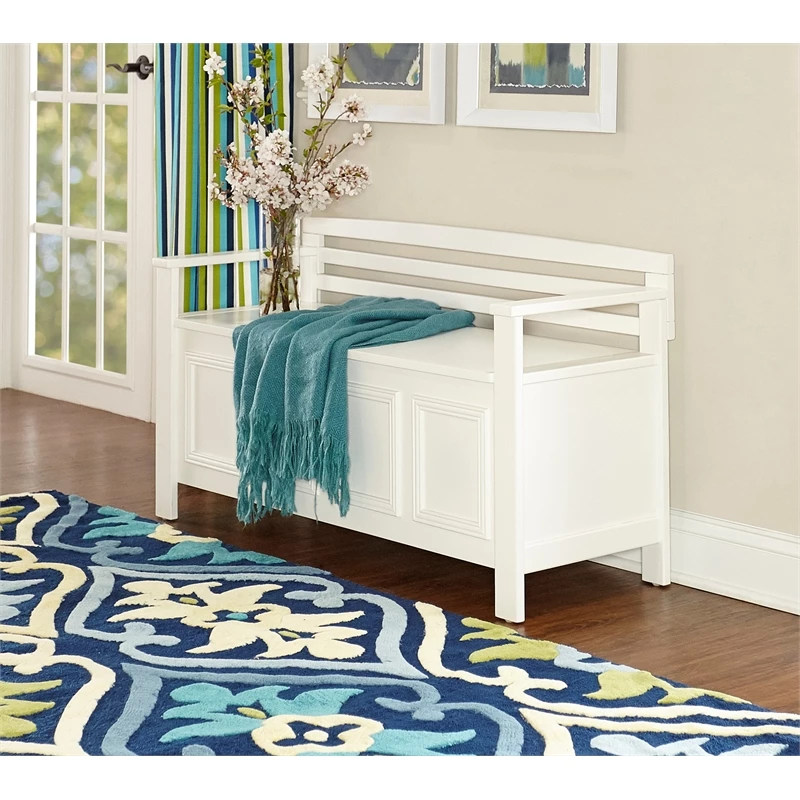 Best Sale π Linon Lenly Entryway Storage Bench In White π― 2 Best Sale π Linon Lenly Entryway Storage Bench In White π― - Image 2