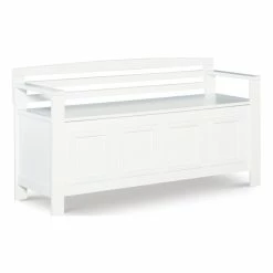 Best Sale 😍 Linon Lenly Entryway Storage Bench In White 💯
