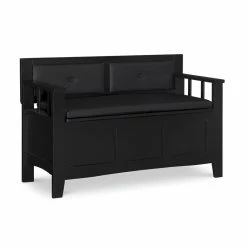 Best reviews of 🎁 Linon Carlton Padded Storage Bench In Black 😍