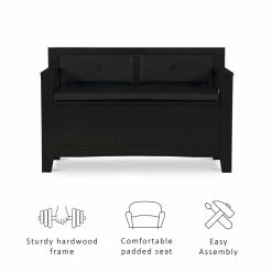 Best reviews of π Linon Carlton Padded Storage Bench In Black π 41 Best reviews of π Linon Carlton Padded Storage Bench In Black π -Bedroom Benches Store 449855 22 L