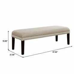 Brand new ✨ PRI Upholstered End Of Bed Bench In Linen Beige 👍 -Bedroom Benches Store 521195 4 L
