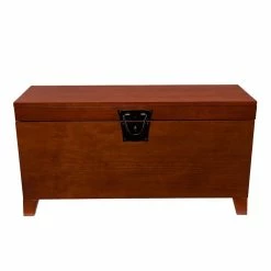 Outlet ⌛ Southern Enterprises SEI Furniture Pyramid Storage Trunk Coffee Table In Mission Oak 🌟 -Bedroom Benches Store 9426 3 L