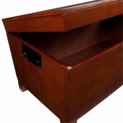 Outlet ⌛ Southern Enterprises SEI Furniture Pyramid Storage Trunk Coffee Table In Mission Oak 🌟 -Bedroom Benches Store 9426 5 L